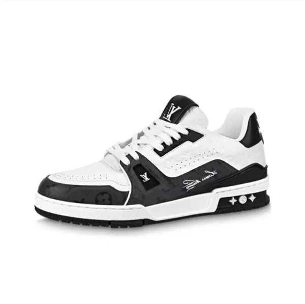 Louis Vuitton Trainer Low Monogram Black and White Sneakers - 1