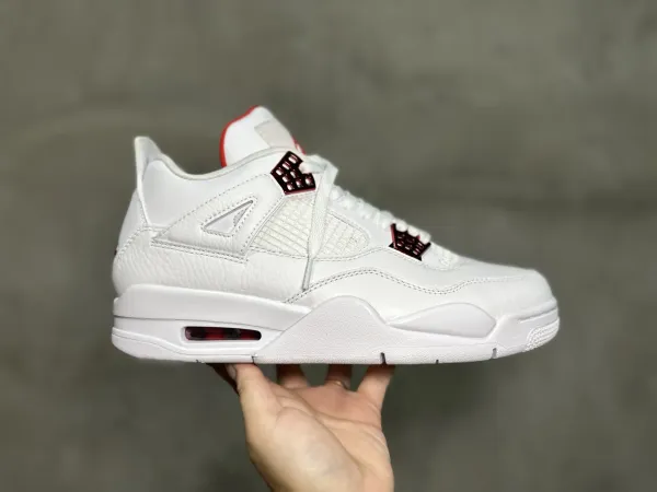 Air Jordan 4 Retro White Metallic Red Sneakers - 1