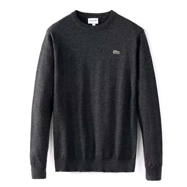 Lacoste Classic Crewneck Sweater Charcoal Gray Sweater - 1