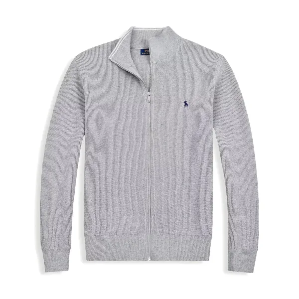 Polo Ralph Lauren Ribbed Half-Zip Sweater Gray - 1