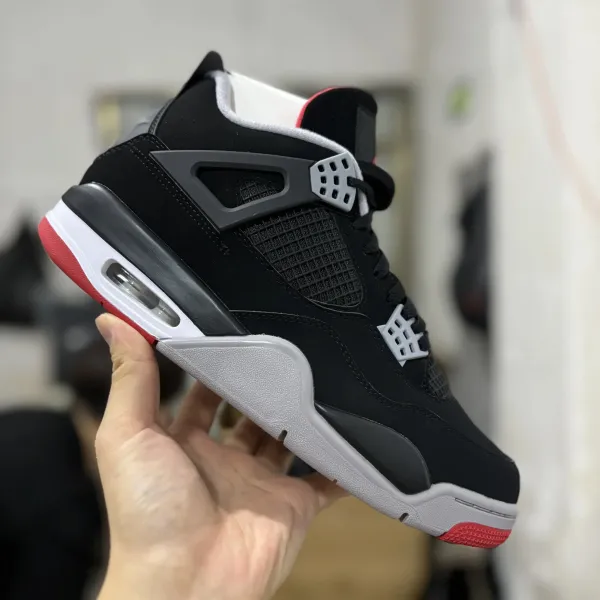 Air Jordan 4 Retro Black Cement Red Sneakers - 1