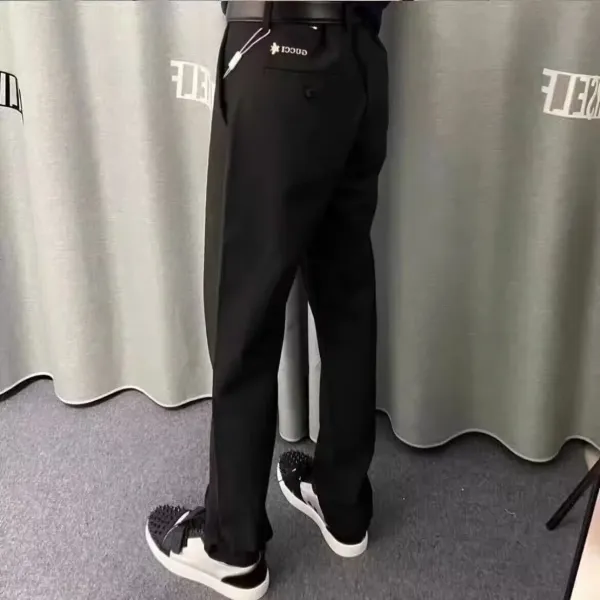 Gucci Logo-Embroidered Tailored Trousers Black Pants Dress Pants - 2