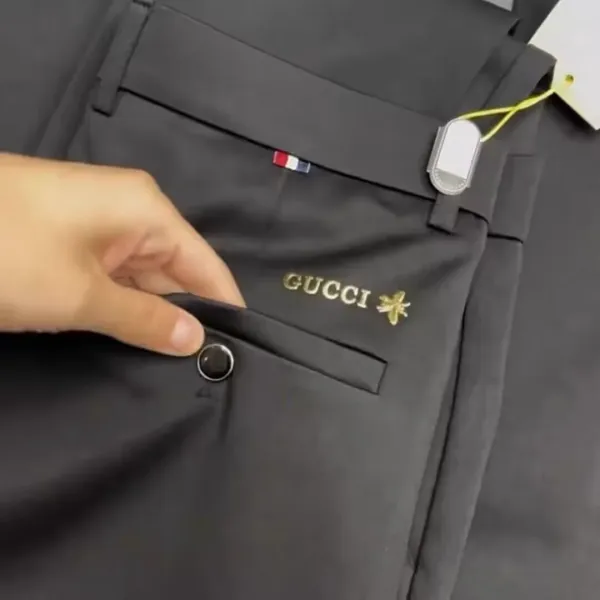 Gucci Logo-Embroidered Tailored Trousers Black Pants Dress Pants - 6