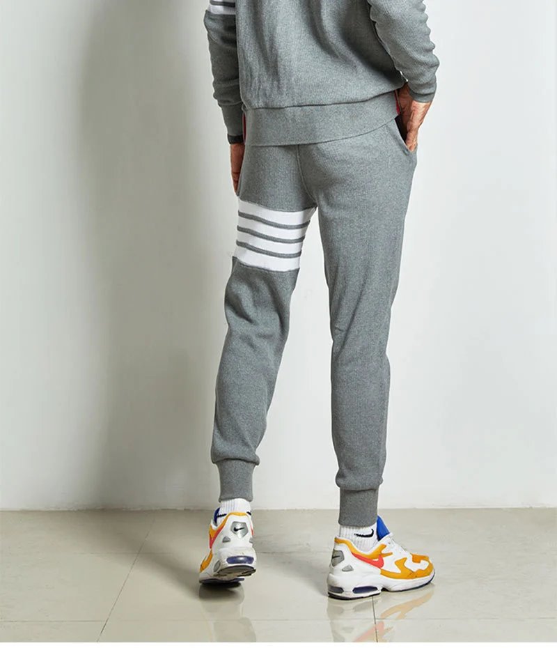 Thom Browne 4-Bar Stripe Ribbed Hoodie Gray - 20