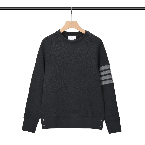 Thom Browne 4-Bar Stripe Thermal Knit Sweater Black - 1