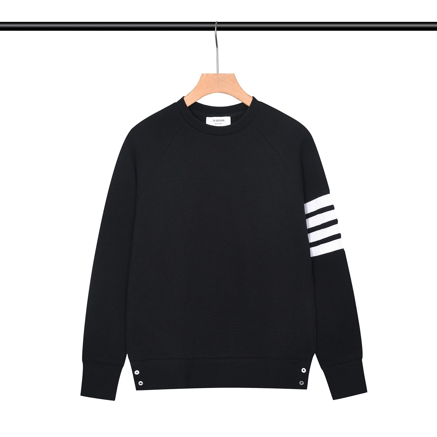 Thom Browne Classic Four-Bar Stripe Thermal Sweater Black - 1