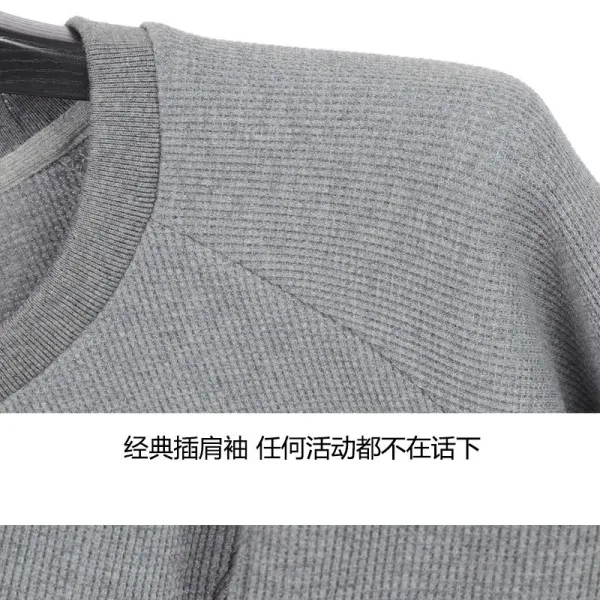 Thom Browne 4-Bar Stripe Waffle Knit Sweatshirt Navy - 11