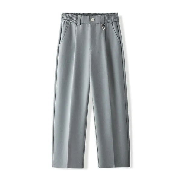 MOOUCHIU Wide-Leg Pleated Casual Pants Gray - 3