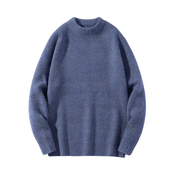 Design Crewneck Knit Sweater Charcoal Gray Sweater - 10