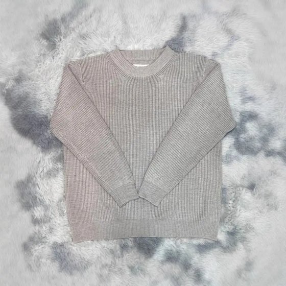 Http:/pickeybuys.com Four corner Stitching Label Magi Home Style Solid Color Knitted Sweater Round Neck Hoodie Warm Men's and Women's Top Cross border