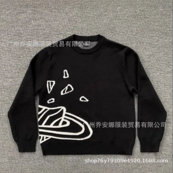 欧美跨境街头宽松2025男女潮牌毛衣针织高质量毛衣一件代发批发