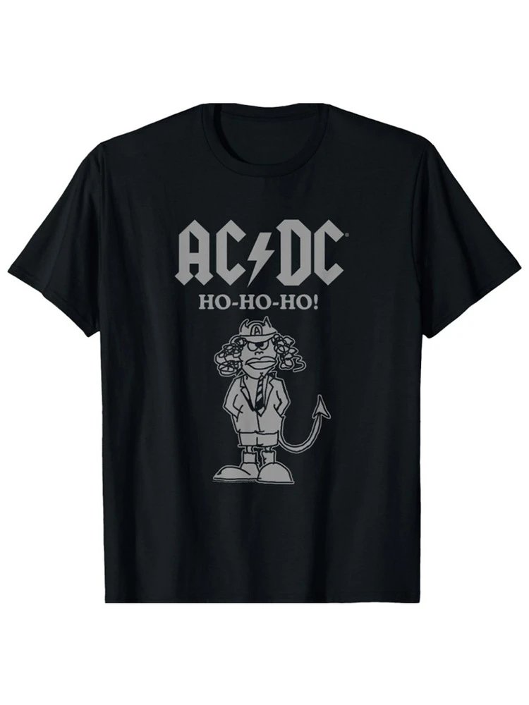 AC DC重金属硬摇滚乐队欧美潮牌复古休闲宽松短袖男士棉直喷T恤