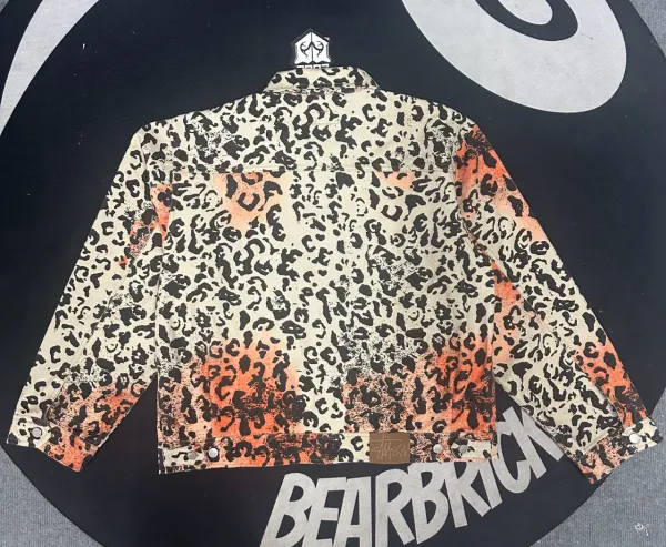 Bearbrick x Stüssy Leopard Print Denim Jacket Multicolor - 1