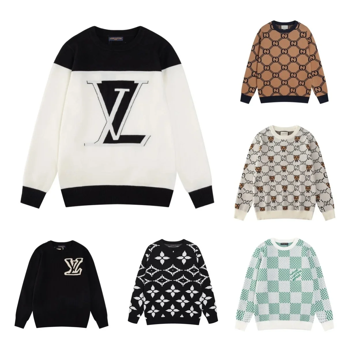 Louis Vuitton LV Monogram & Gucci GG Supreme Sweaters [6 Styles]