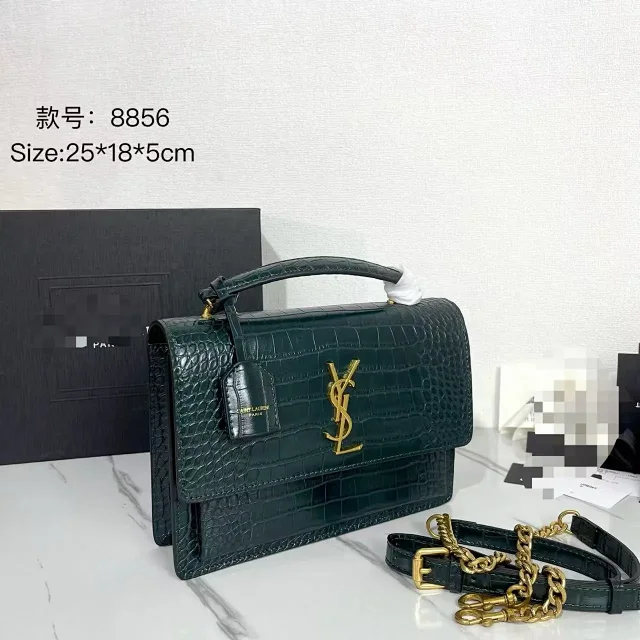 Saint Laurent Crossbody Bags 8856 Croc-Embossed Top-Handle Chain Bag product detail image 3