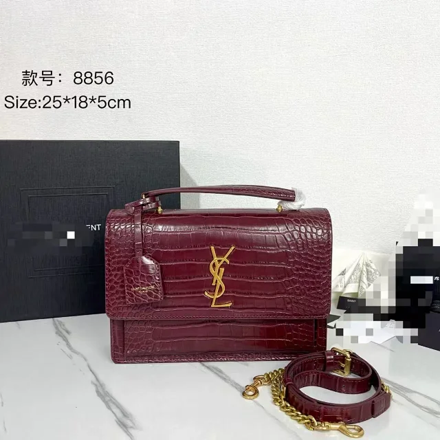 Saint Laurent Crossbody Bags 8856 Croc-Embossed Top-Handle Chain Bag product detail image 2