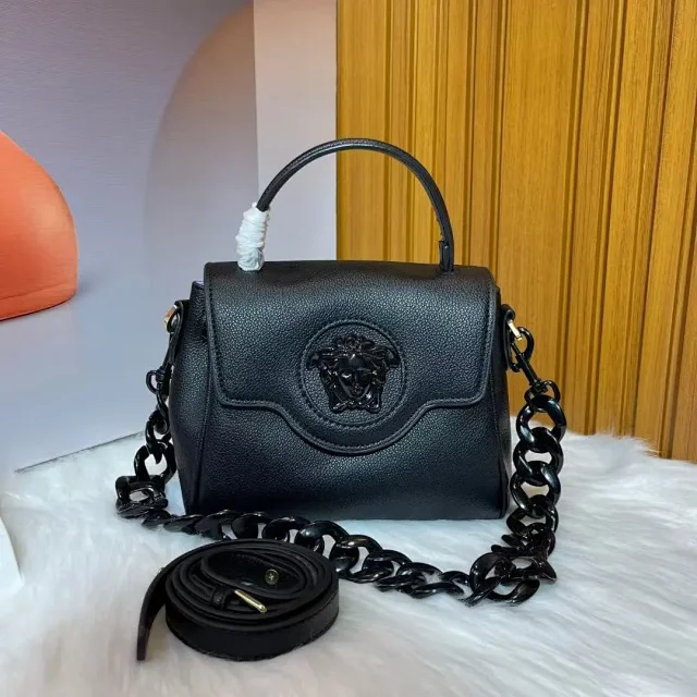 Versace Handbags Medusa-emblem top-handle handbag with chain crossbody strap product detail image 1