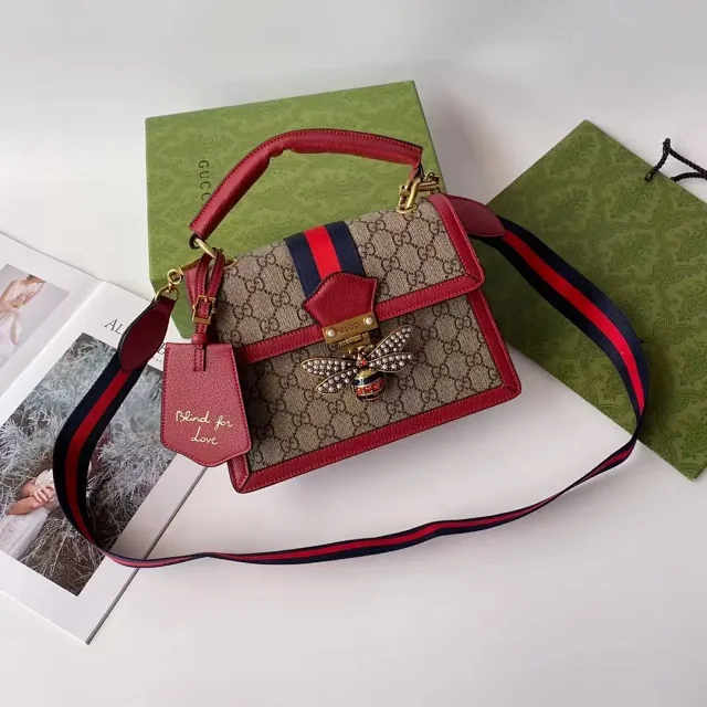 Gucci Crossbody Bags GG monogram bee-embellished top-handle bag product detail image 2