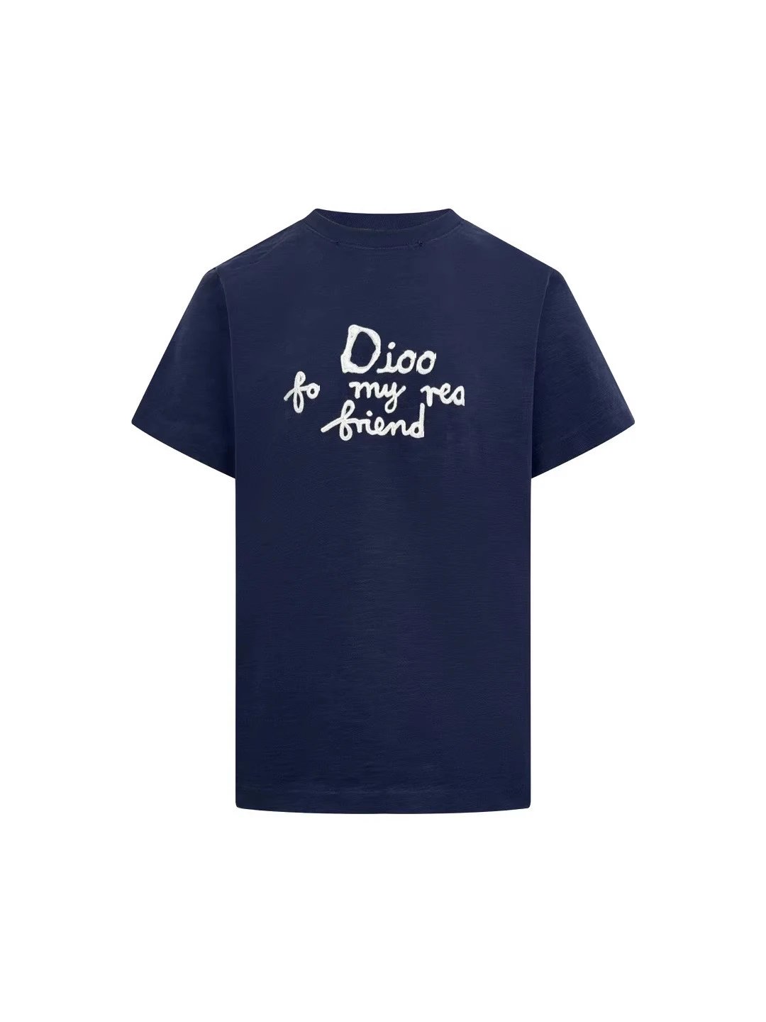 Dioo Men's Navy Blue T-Shirt 'To My Real Friend' Handwritten Print
