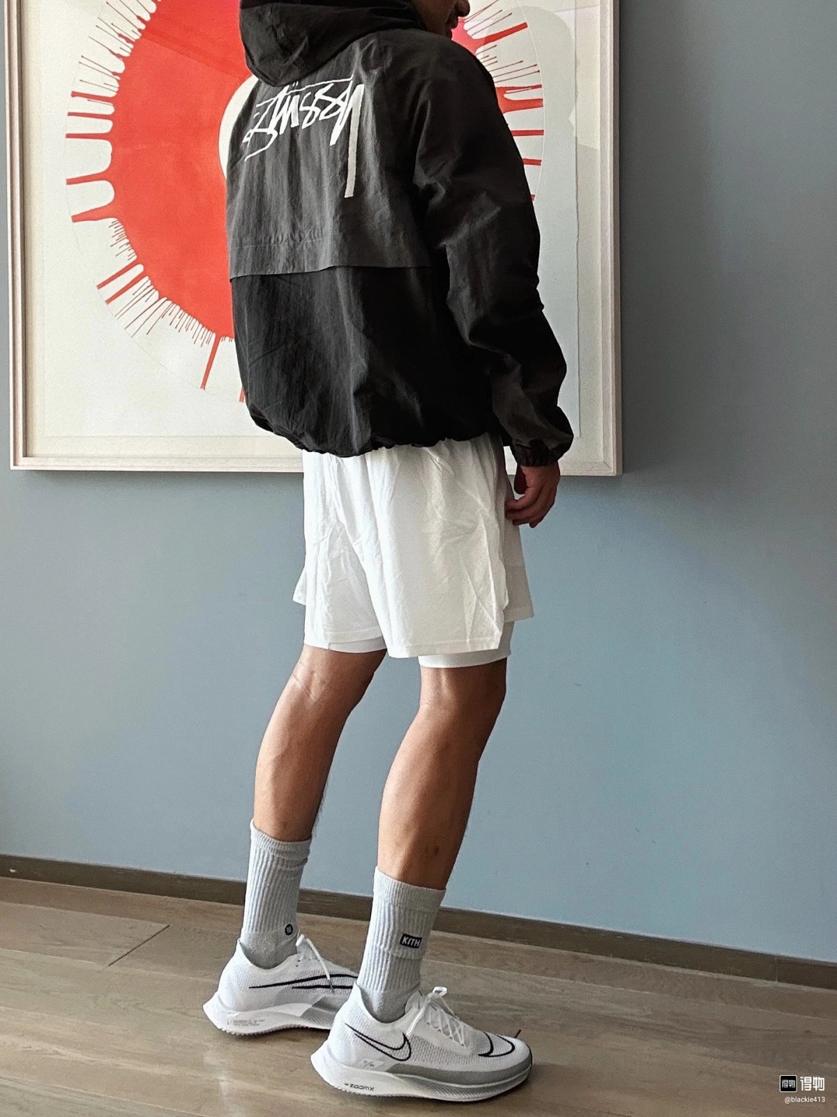 Stussy Script Logo Windbreaker Jacket in Dusty Rose, Navy, Gray, and Black product detail 2 in Litbuy spreadsheet finds
