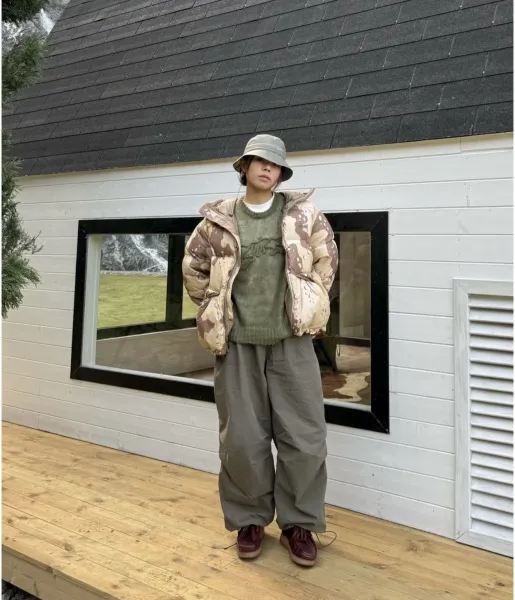 Stüssy x The North Face Nuptse Puffer Jacket Desert Camo Down Jacket - 3
