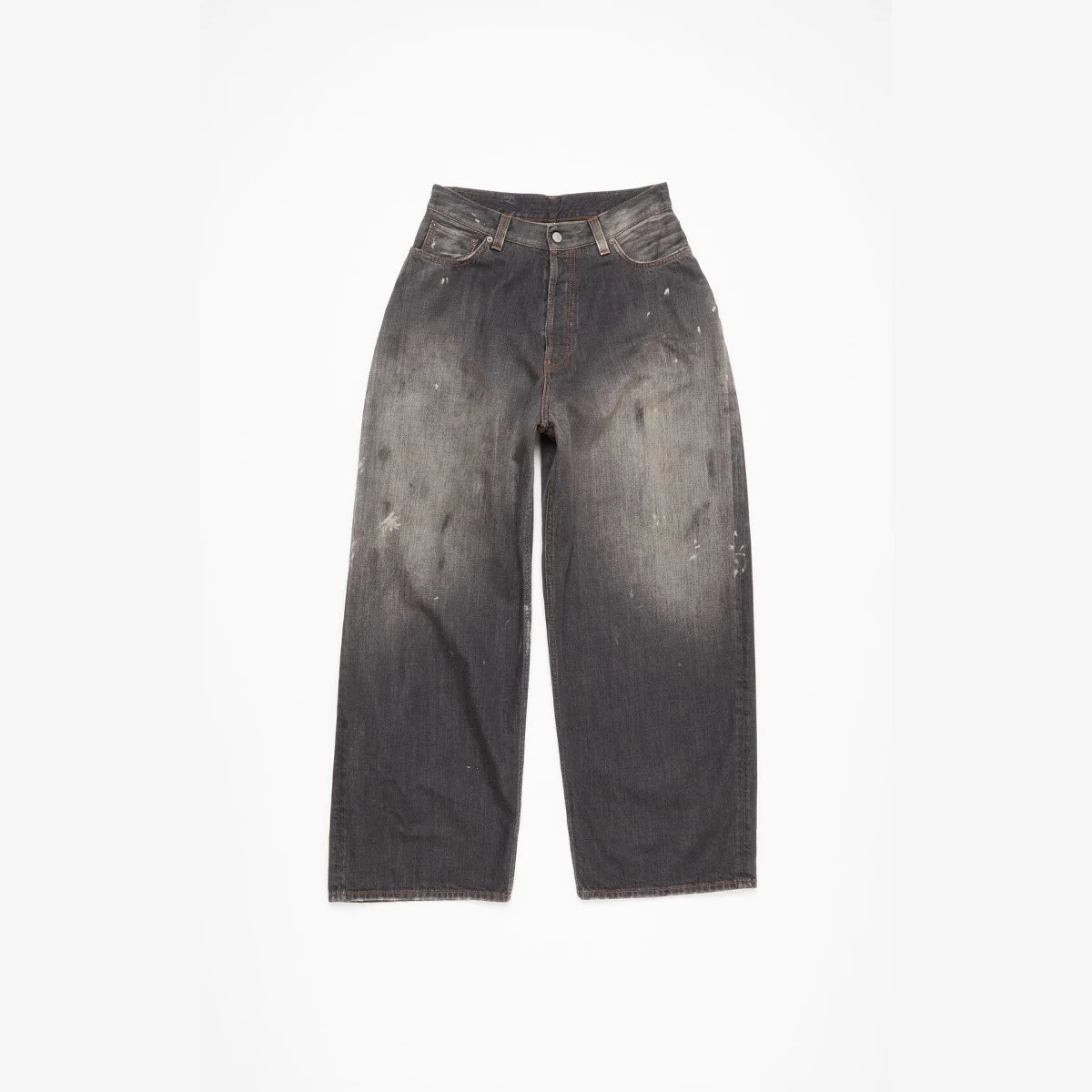 Unknown Brand Distressed Wide-Leg Denim Jeans