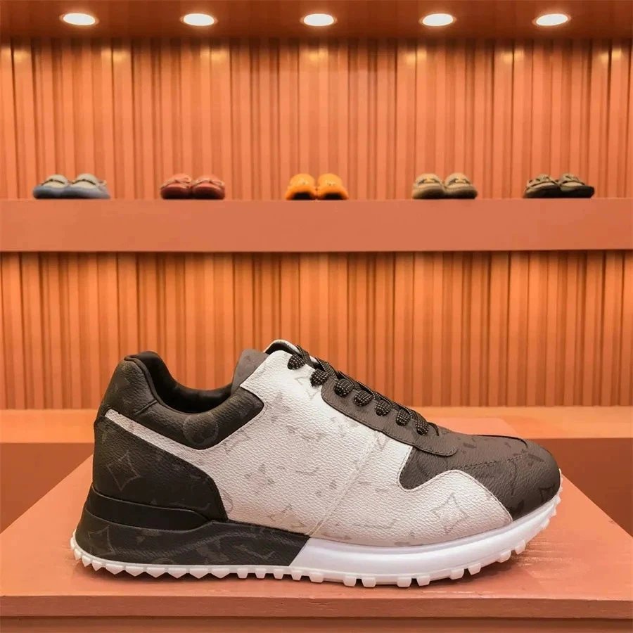 White Leather Mesh Panel Casual Sneakers