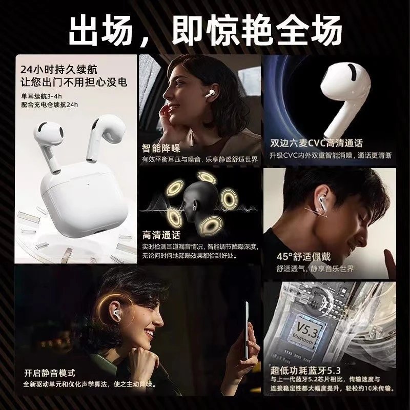 Huqiangbei AirPods 6th Generation White Wireless Earbuds