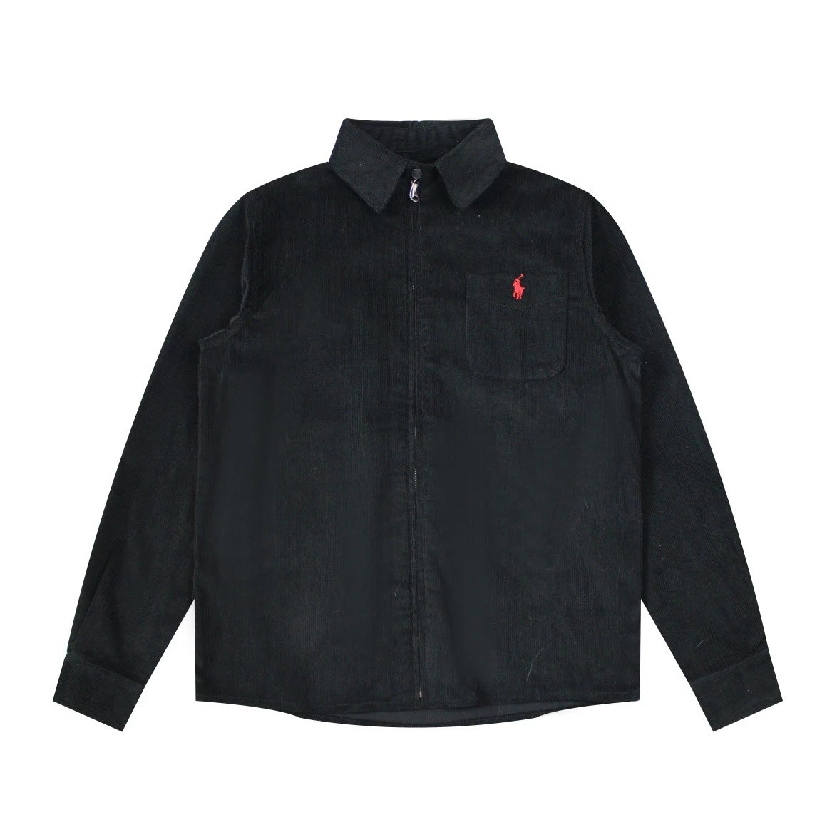 Polo Ralph Lauren Navy Blue Corduroy Zip-Up Shirt