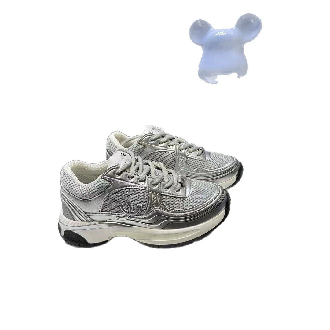 Chanel Chanel Run Silver Metallic Sneakers