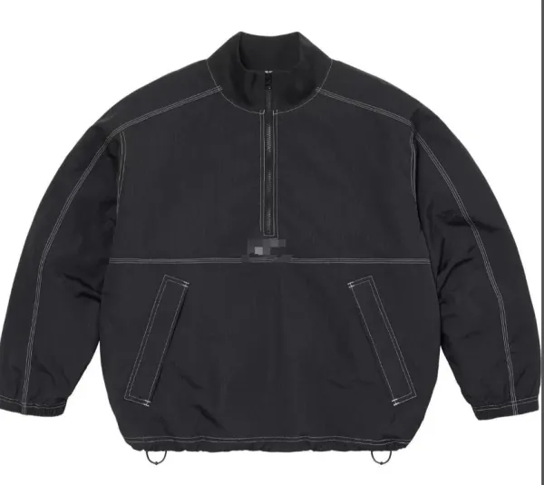 Off-White Half-Zip Technical Windbreaker Black Outerwear - 1