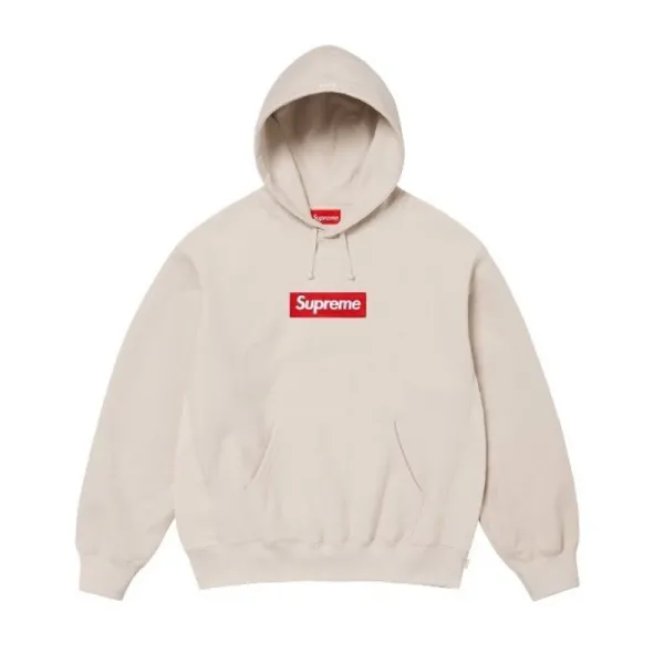Supreme Box Logo Hoodie Beige Hoodie - 1
