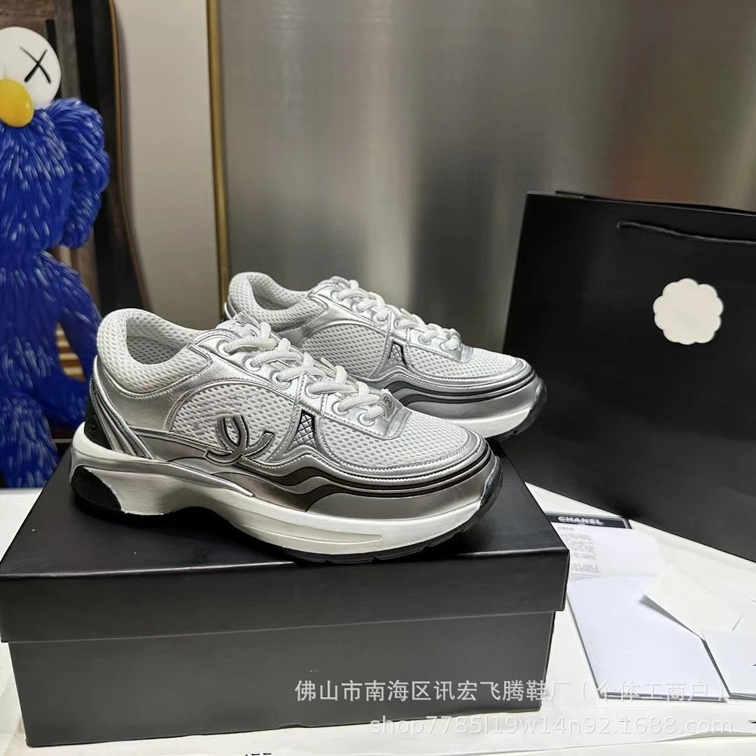 Chanel Runway Sneakers Pink Silver Mesh Chunky Sneakers product detail 6 in Litbuy spreadsheet finds