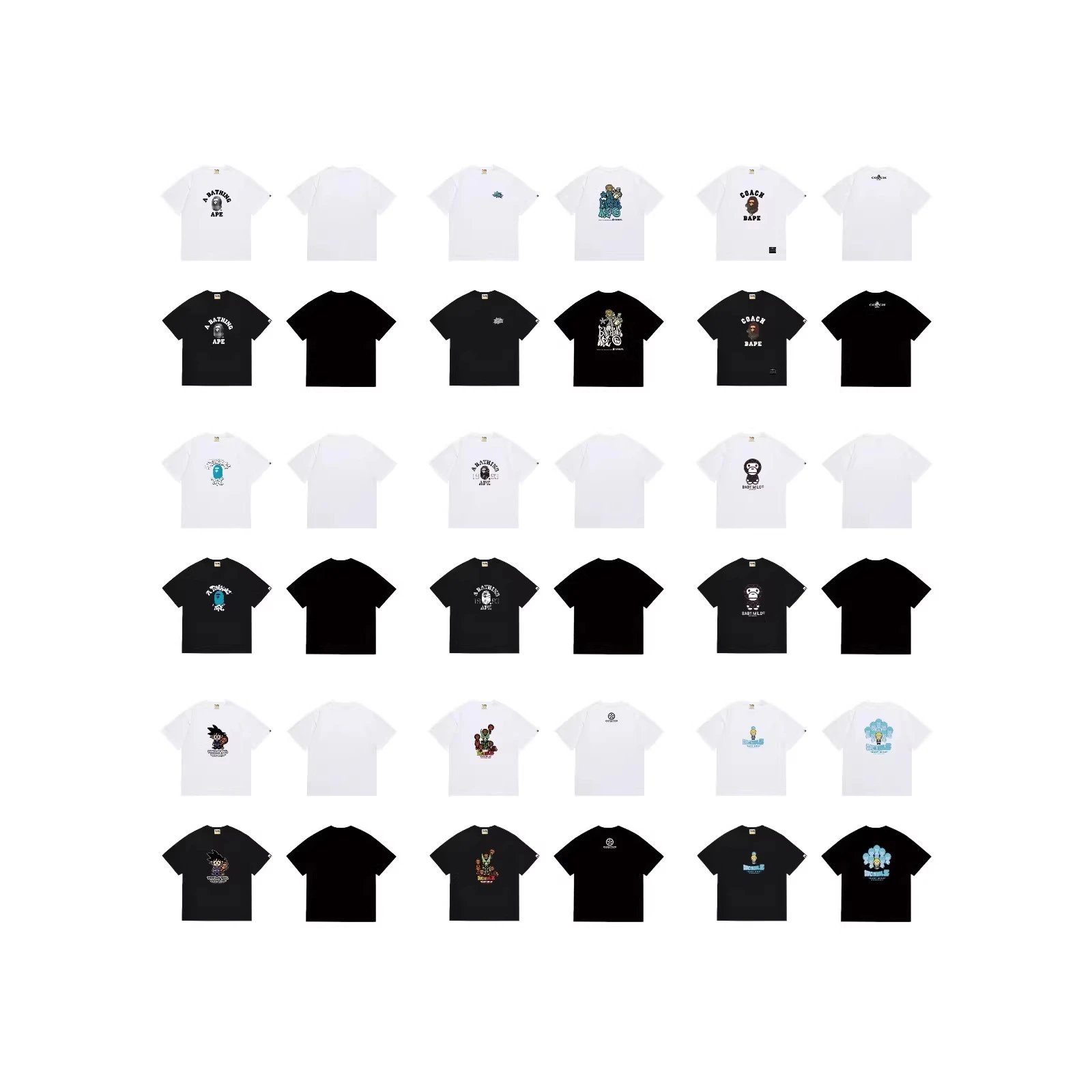 New Arrival BAPE Ape Head 100% Cotton Oversized Unisex T-Shirt