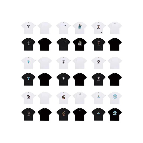 New Arrival BAPE Ape Head 100% Cotton Oversized Unisex T-Shirt