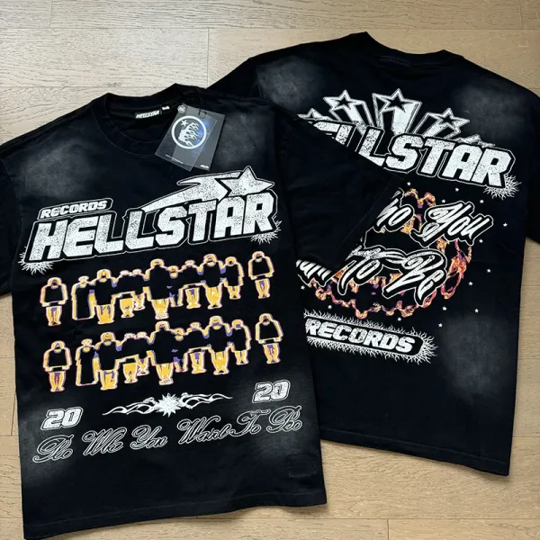 HELL Graphic Print Black Oversized T-Shirt - 3