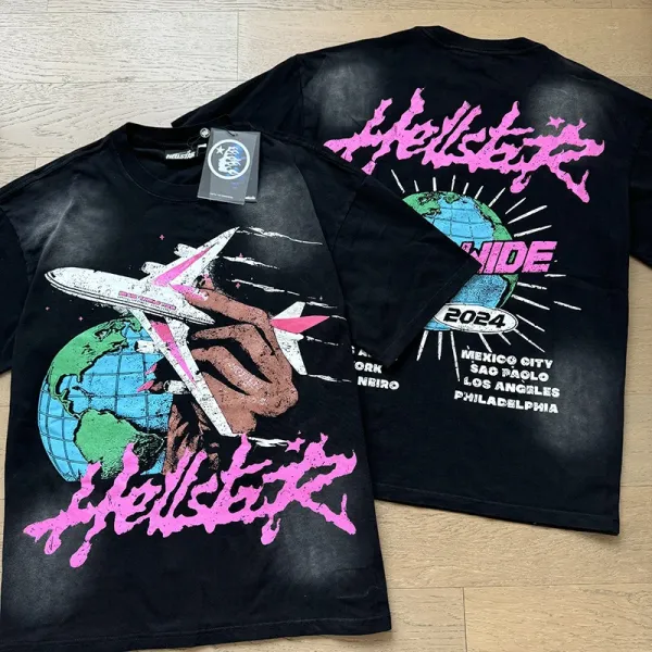 HELL Graphic Print Black Oversized T-Shirt - 5