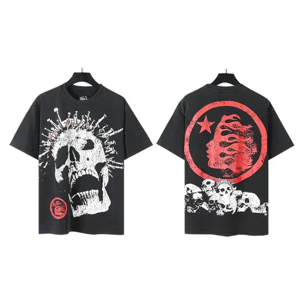 HELL Graphic Print Black Oversized T-Shirt - 45