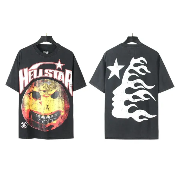 HELL Graphic Print Black Oversized T-Shirt - 48