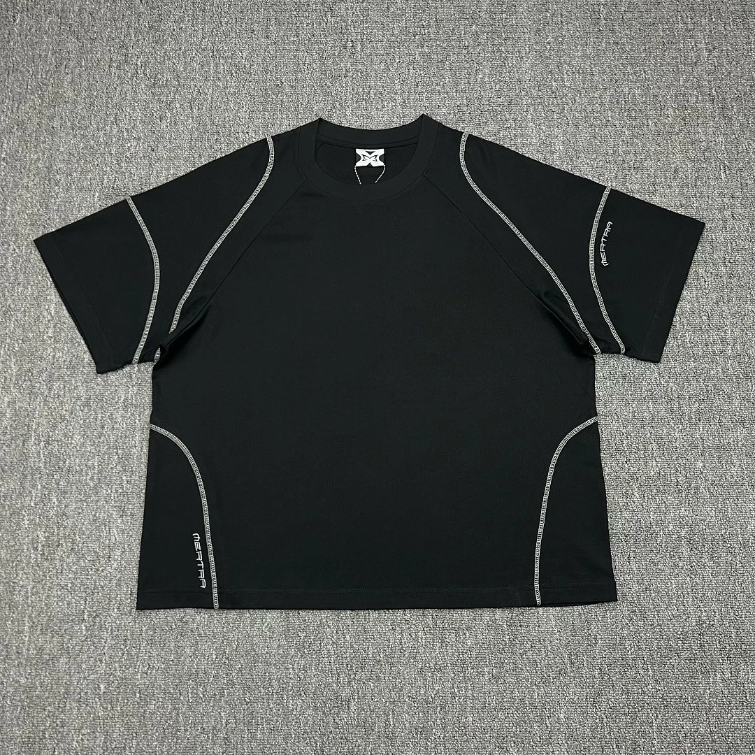Mertra Soccer Jersey Blue Black Striped Sport Shirt