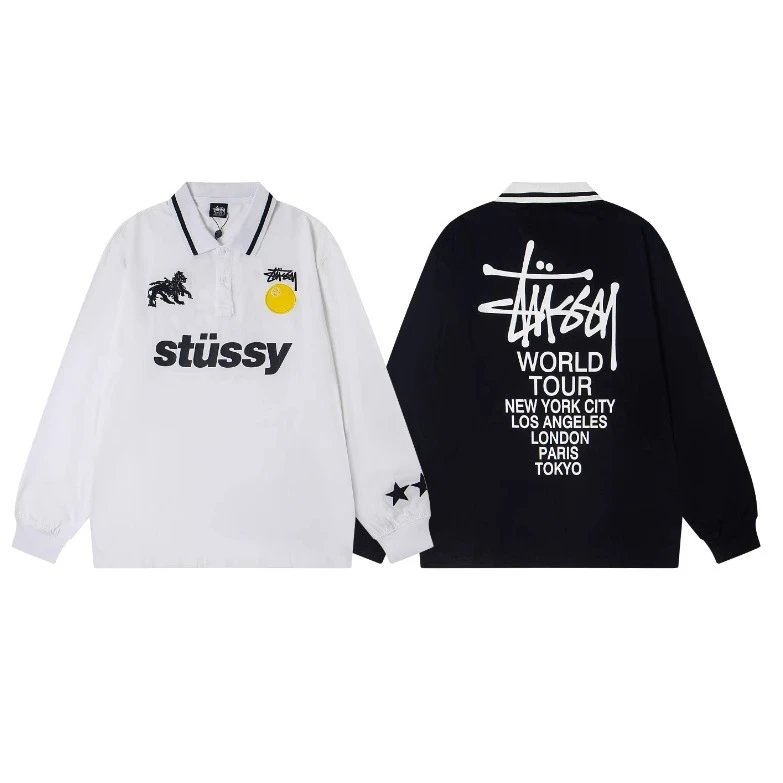 Embroidered Letter Sports Polo Shirt