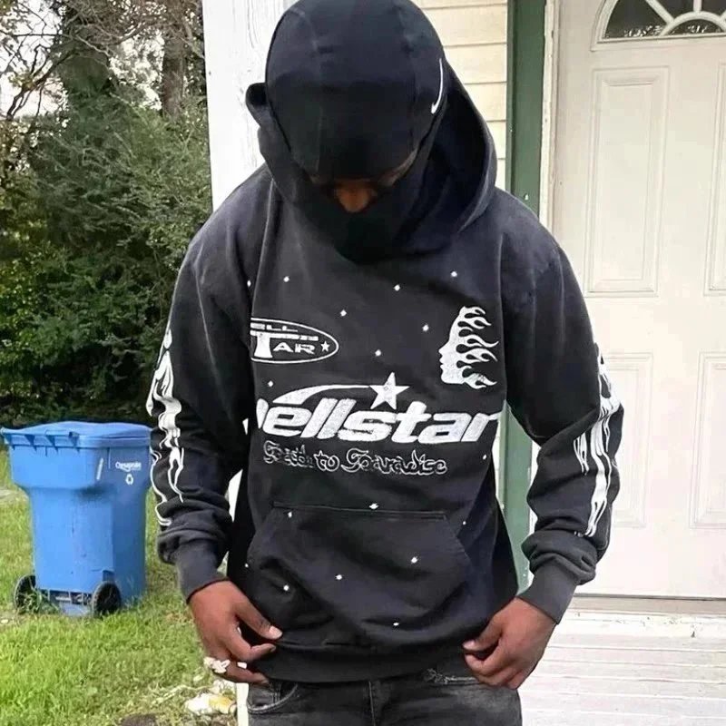 Black Hoodie Graffiti Heavy Wash