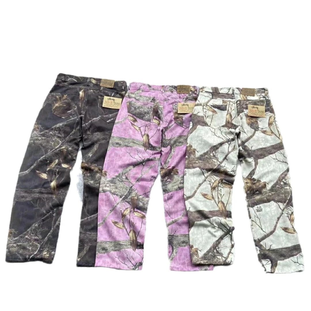 Oversized White Graphic Tee Pink Camo Print Baggy Pants Streetwear