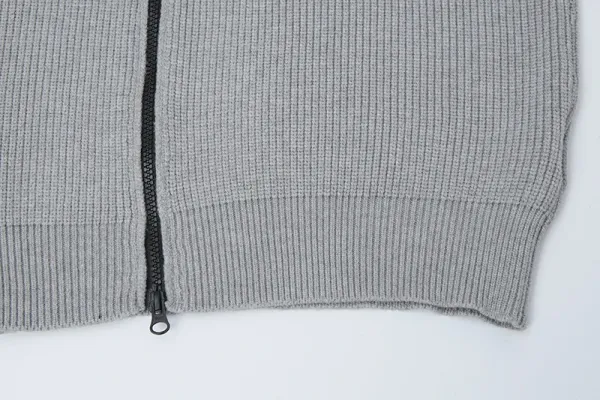 Stone Island Ribbed Zip-Up Knit Sweater White - 13