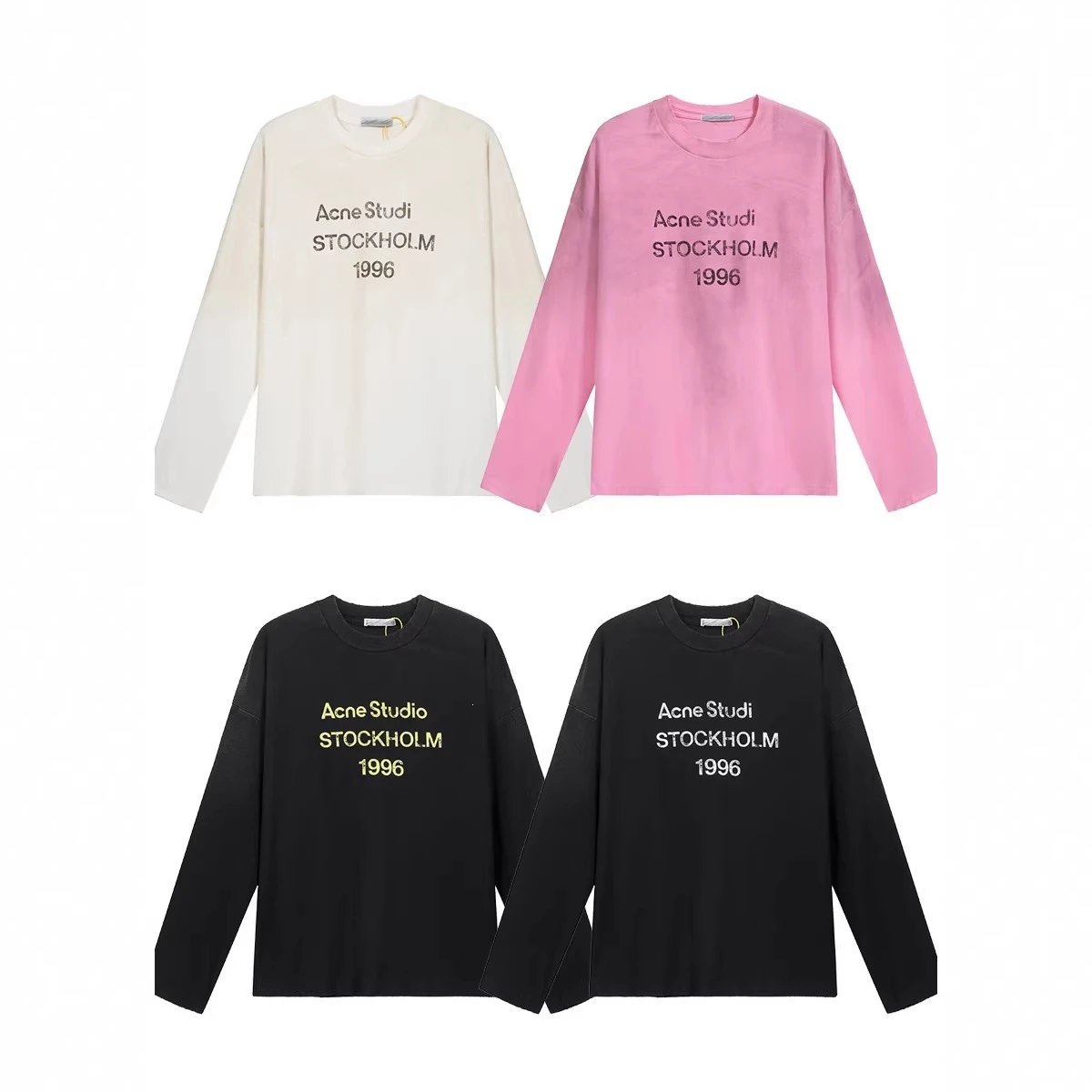 Washed Distressed Letter Print Long Sleeve T-Shirt