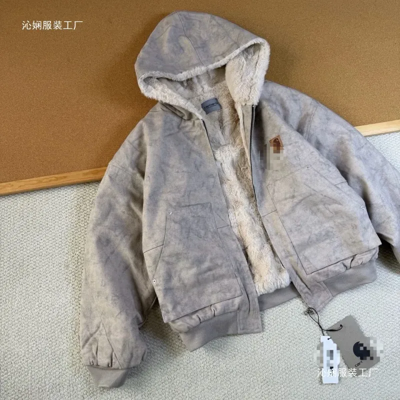 Marble Mountain Logo Hooded Down Jacket
