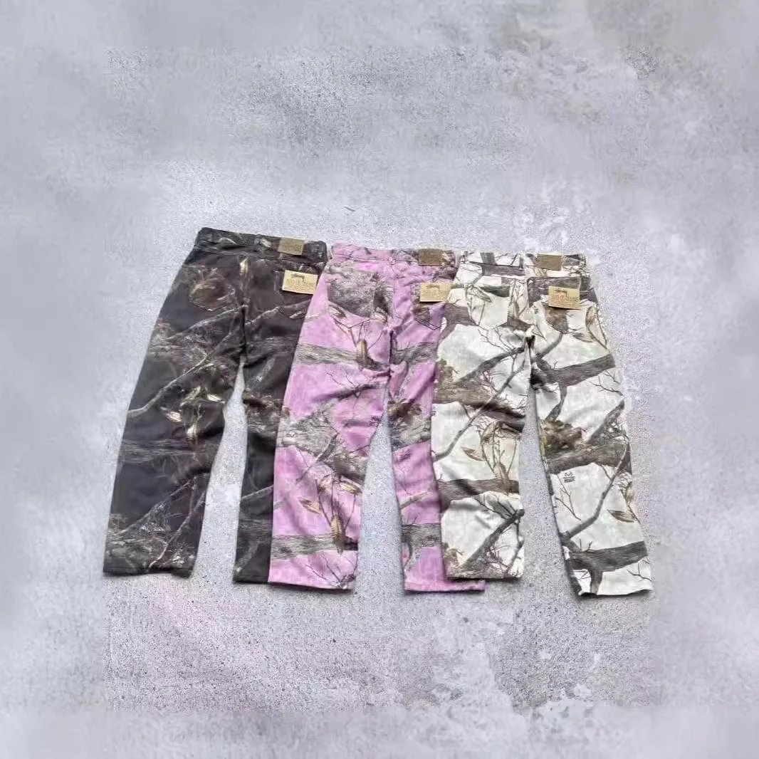 Oversized White Graphic Tee Pink Camo Print Baggy Pants Streetwear