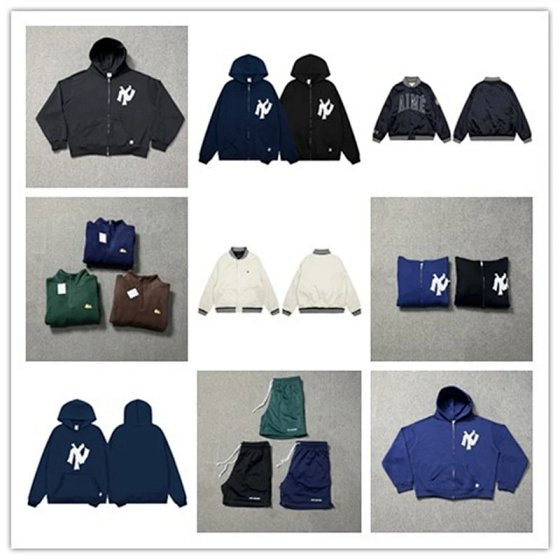 Classic letter loose hooded sweatshirt, sweatpants, men's and women's high street baseball jacket, outerwear