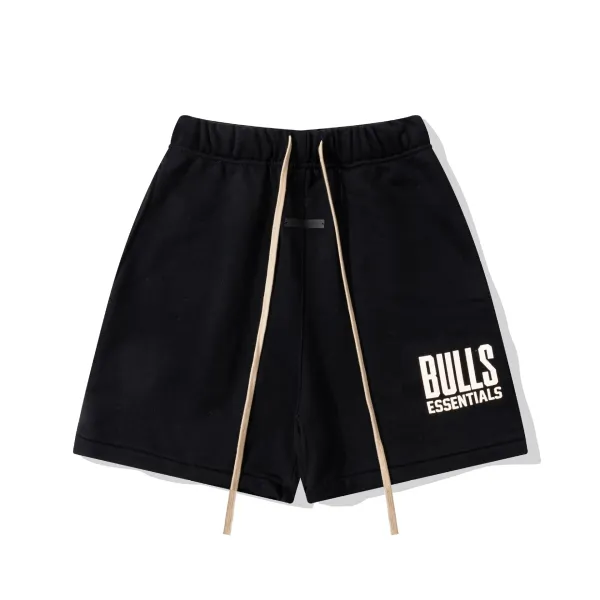 Fear of God Essentials Bulls Essentials Black Drawstring Shorts - 1