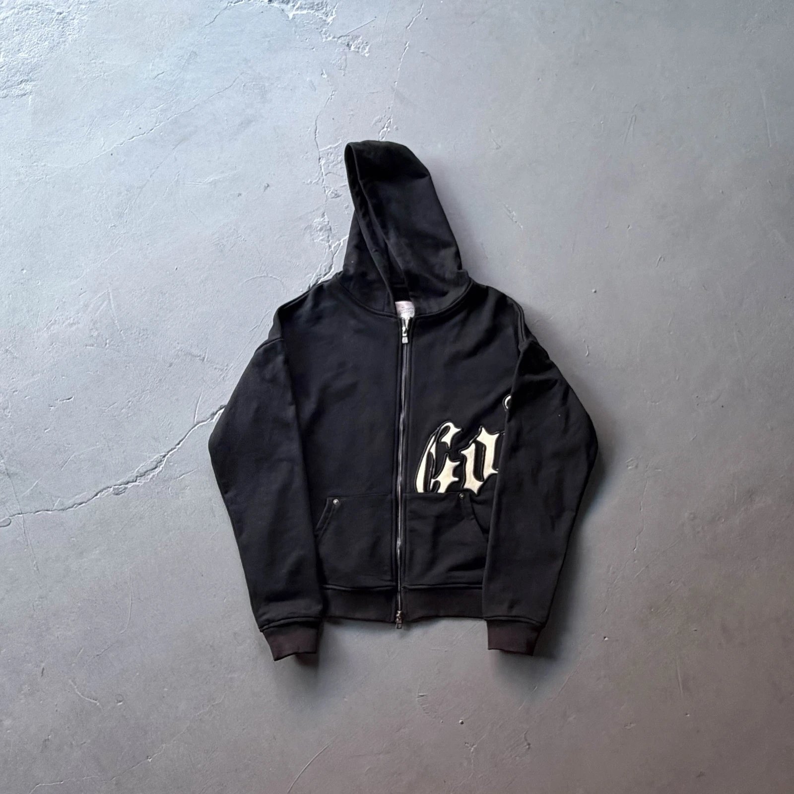 American Embroidered Gray Hoodie Jacket